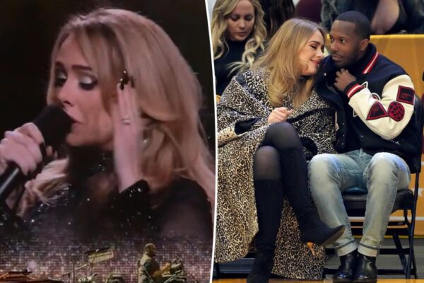 Adele luce el enorme anillo de compromiso en forma de pera de su fianće Rich Paul