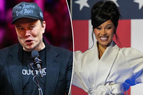 Cardi B arremete contra Elon Musk por llamarla “marioneta” tras su aparición en el mitin de Kamala Harris