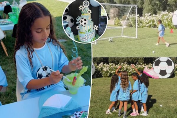 Dream Kardashian celebra su octavo cumpleaños jugando al fútbol