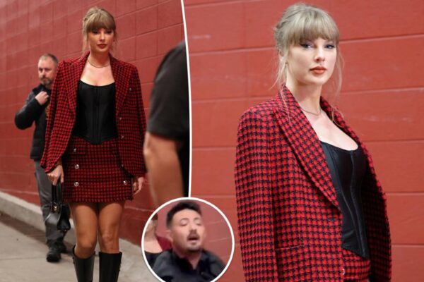 El guardaespaldas de Taylor Swift grita a los fotógrafos cuando la cantante acude al partido de los Chiefs en minifalda