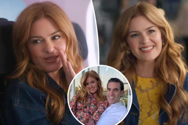 Isla Fisher se burla de su nueva soltería tras el divorcio de Sacha Baron Cohen en un anuncio de avión