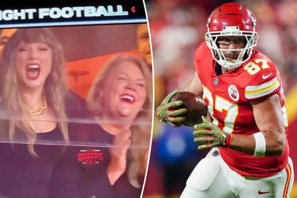 La madre de Taylor Swift homenajea a su hija y a Travis Kelce con una chaqueta de los Chiefs