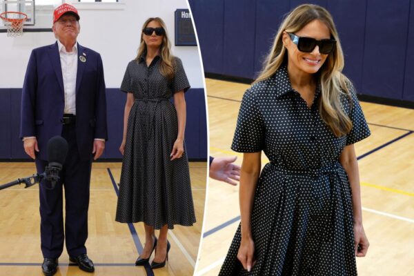 Melania Trump se viste de Dior para votar junto a su marido Donald Trump en la jornada electoral