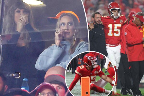 Mira el aterrador momento en que Taylor Swift y Brittany Mahomes se dieron cuenta de que Patrick se lesionó tras anotar touchdown de los Chiefs