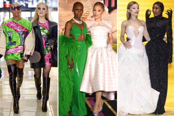 Todos los looks de Ariana Grande y Cynthia Erivo en la alfombra roja de ‘Wicked’, inspirados en Glinda y Elphaba